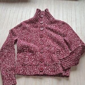 Mossimo Vintage Cotton Blend Cropped Front Pockets Causal Knit Cardigan Sweater